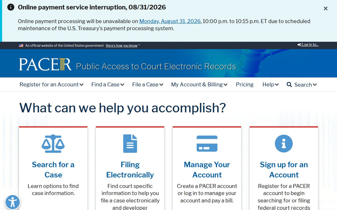 Cherokee County case search federal PACER case locator