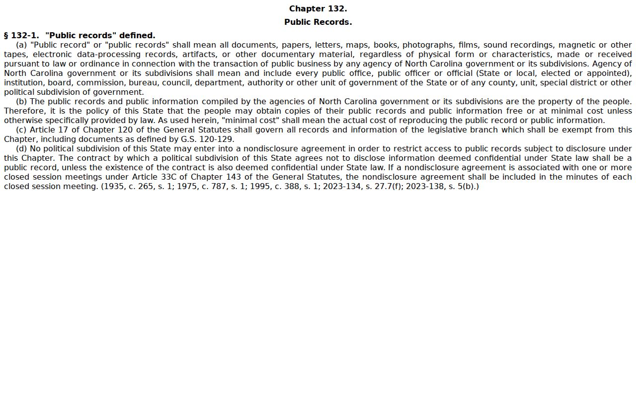 Cherokee County court docket North Carolina public records law