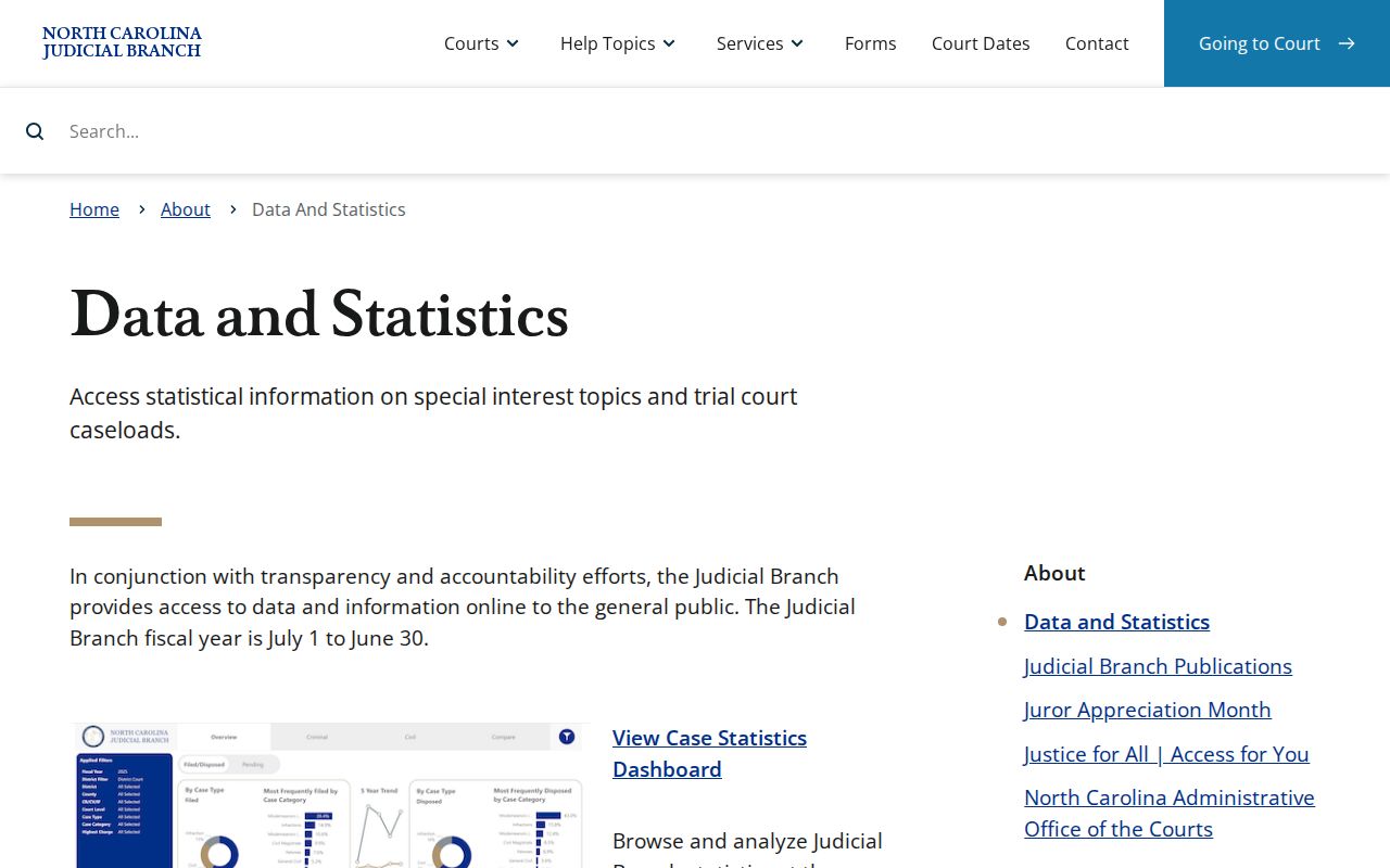 Cherokee County court docket case statistics dashboard